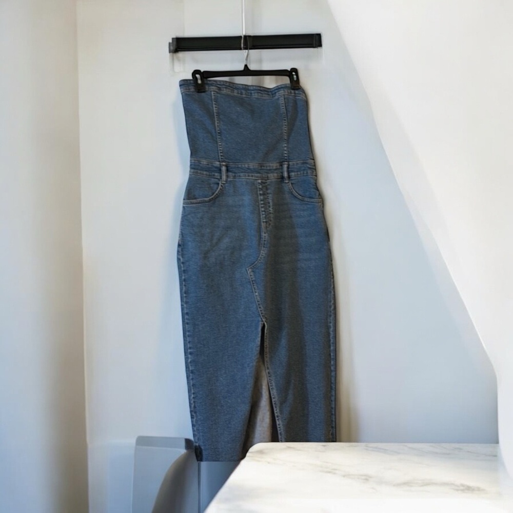 Strapless denim dress